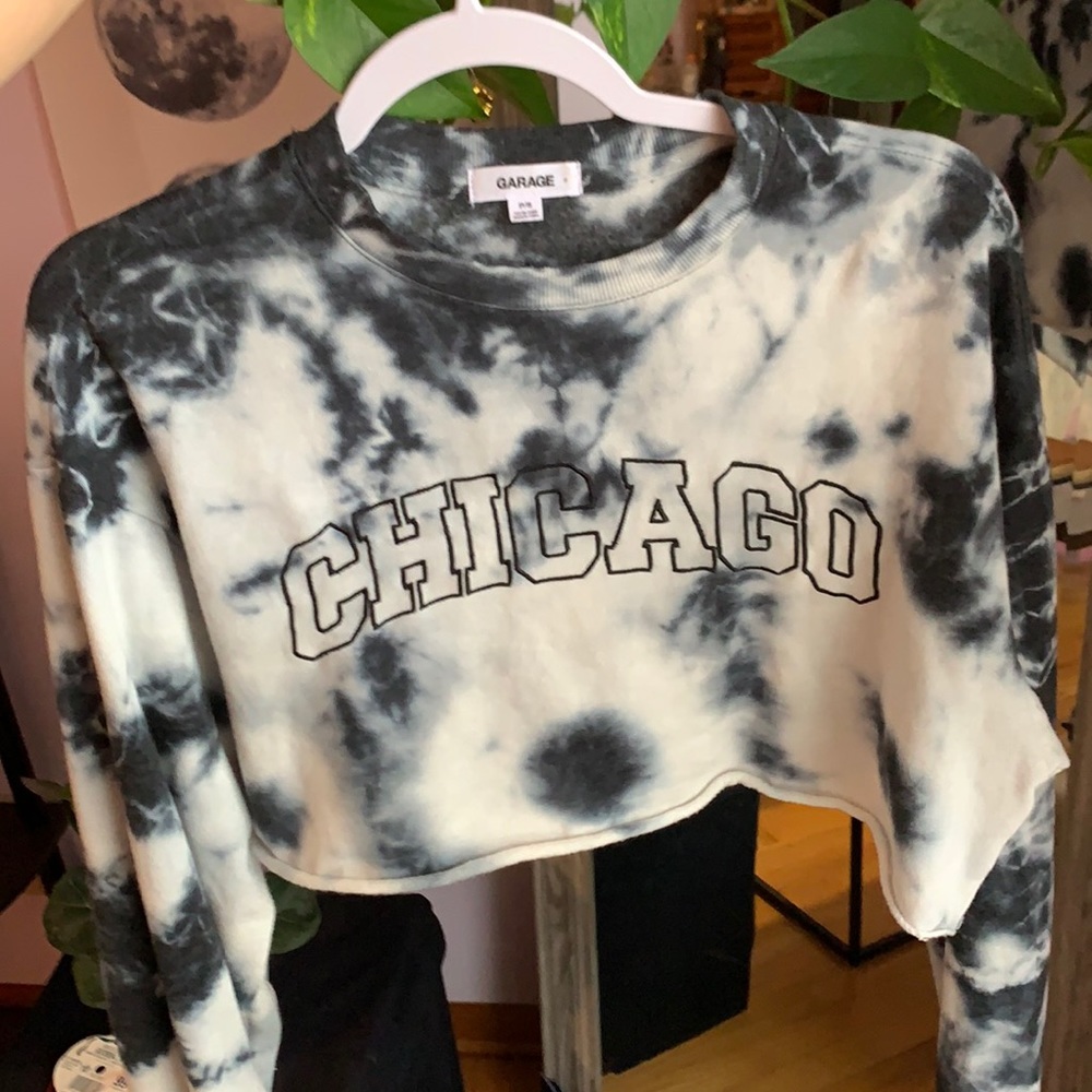 Garage Chicago Cropped Sweatshirt Hoodie Small